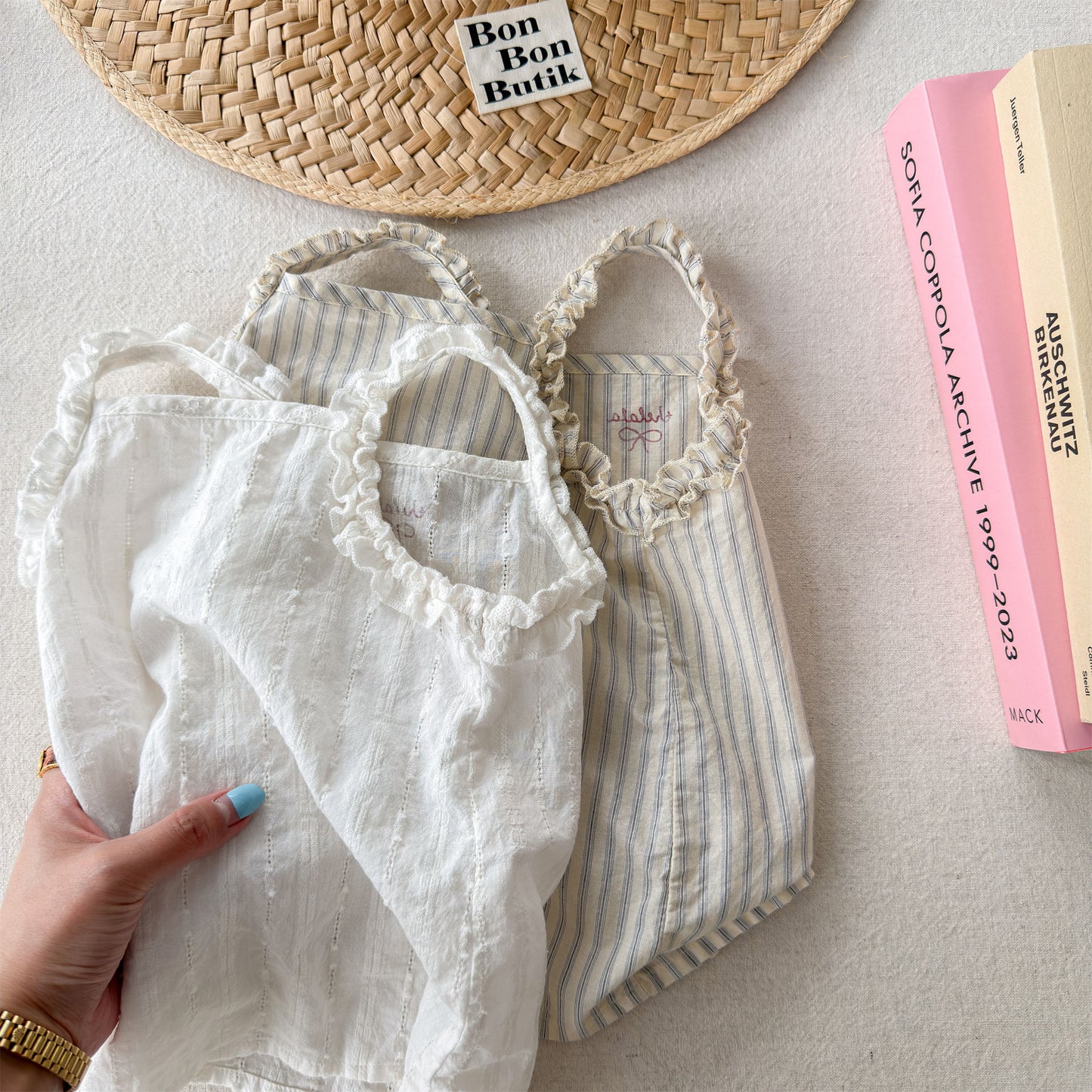 Sleeveless Lace Ruffle Camisole ストライプ キャミソール【mh0013453】