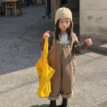 -コーデュロイオーバーオール サロペット ワイドパンツ【mh0010811】 - mamahalo shop - オーバーオール -  べビー服 - 子供服 - 男の子 - 女の子