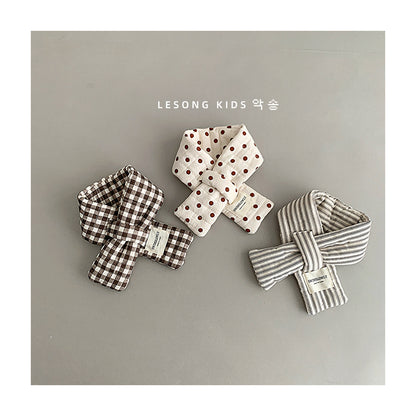 キッズマフラー チェック/ドット/ストライプ ネックウォーマー【mh0011796】