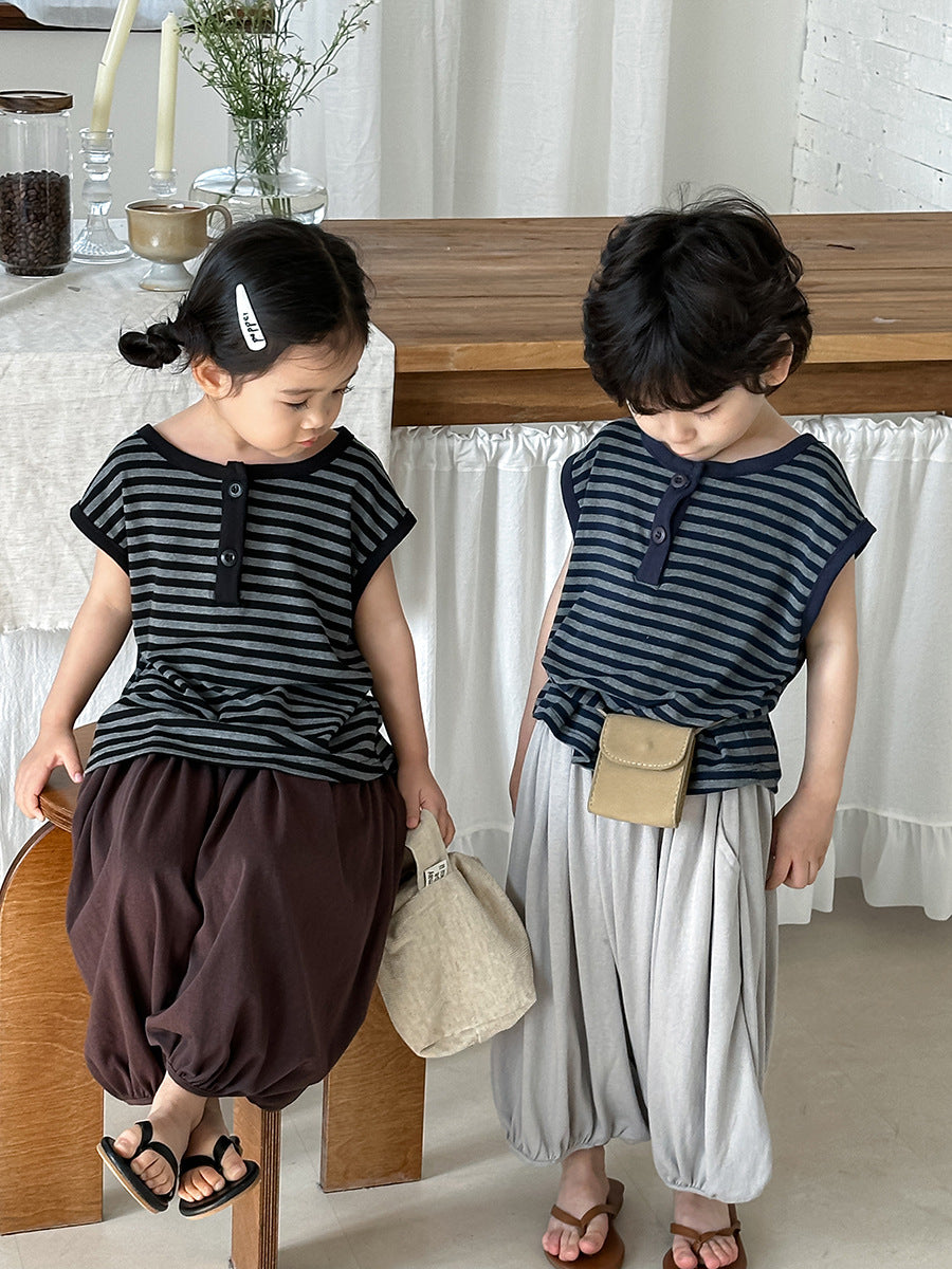 Striped Forest Tank Top ボーダー ノースリーブTシャツ【mh0013461】
