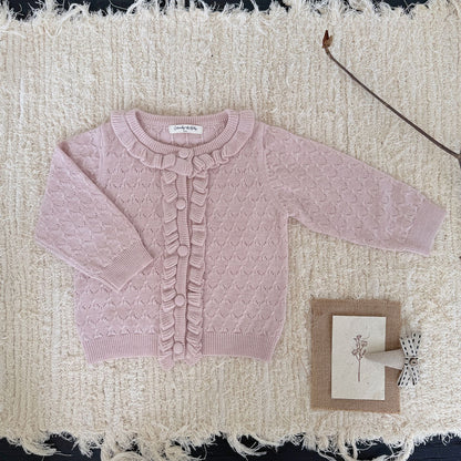 -クロシェ編みフリルニットカーディガン【mh0011165】 - mamahalo shop - カーディガン・パーカー -  べビー服 - 子供服 - 男の子 - 女の子