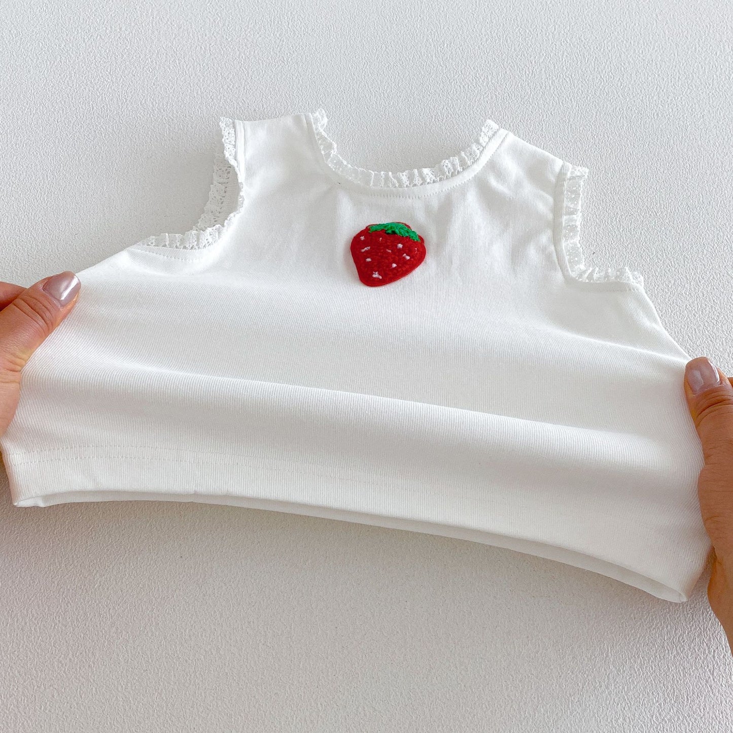Strawberry Motif Vest Bud Pants Set ストロベリー ノースリーブセット【mh0013418】