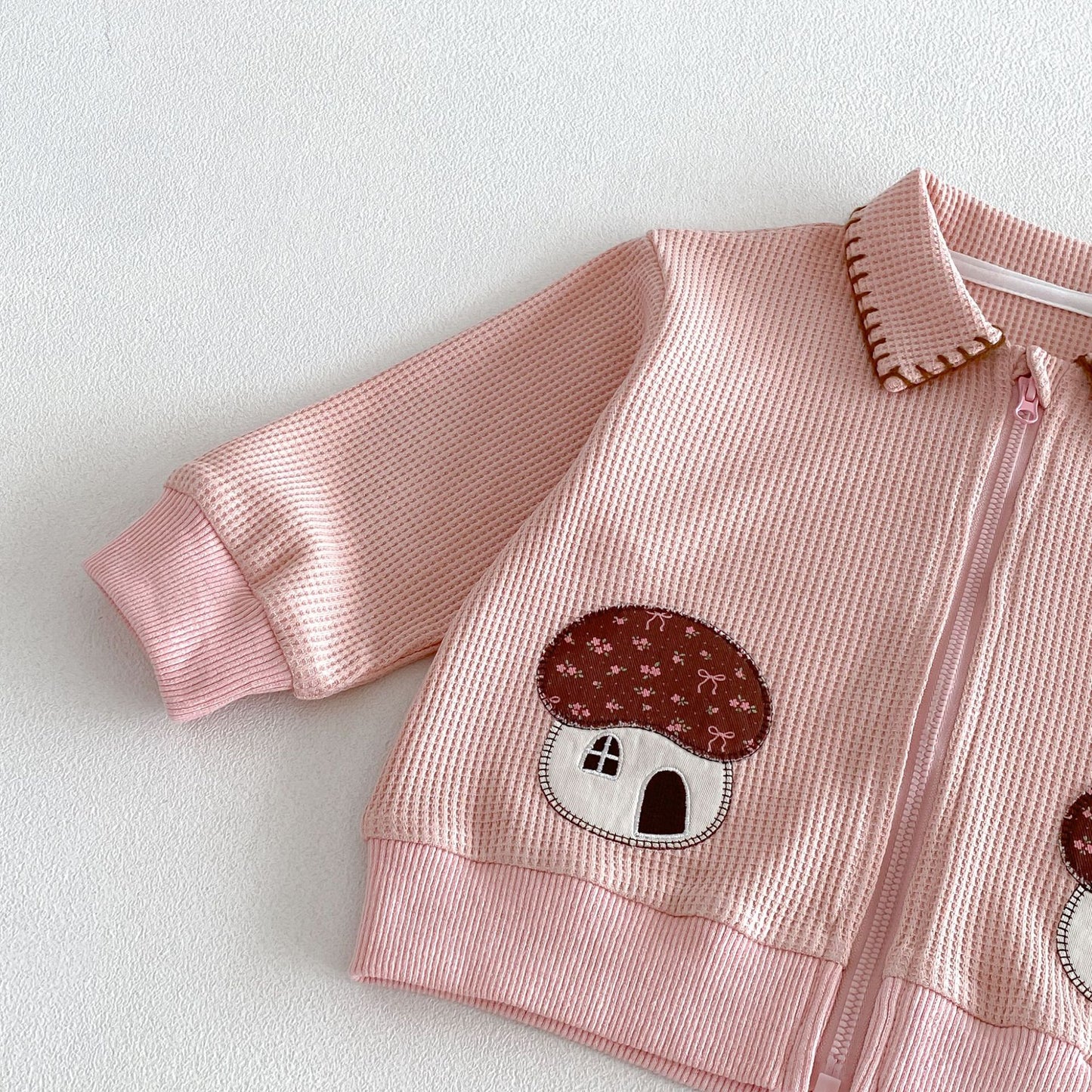 Chaqueta gofrada con cremallera para bebé/niño, pantalón ancho fácil con estampado [mh0014027]
