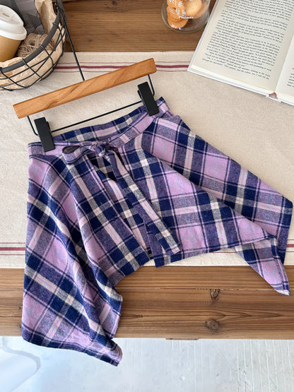 -チェックエプロンスタイル巻きスカート【mh0010769】 - mamahalo shop - スカート -  べビー服 - 子供服 - 男の子 - 女の子