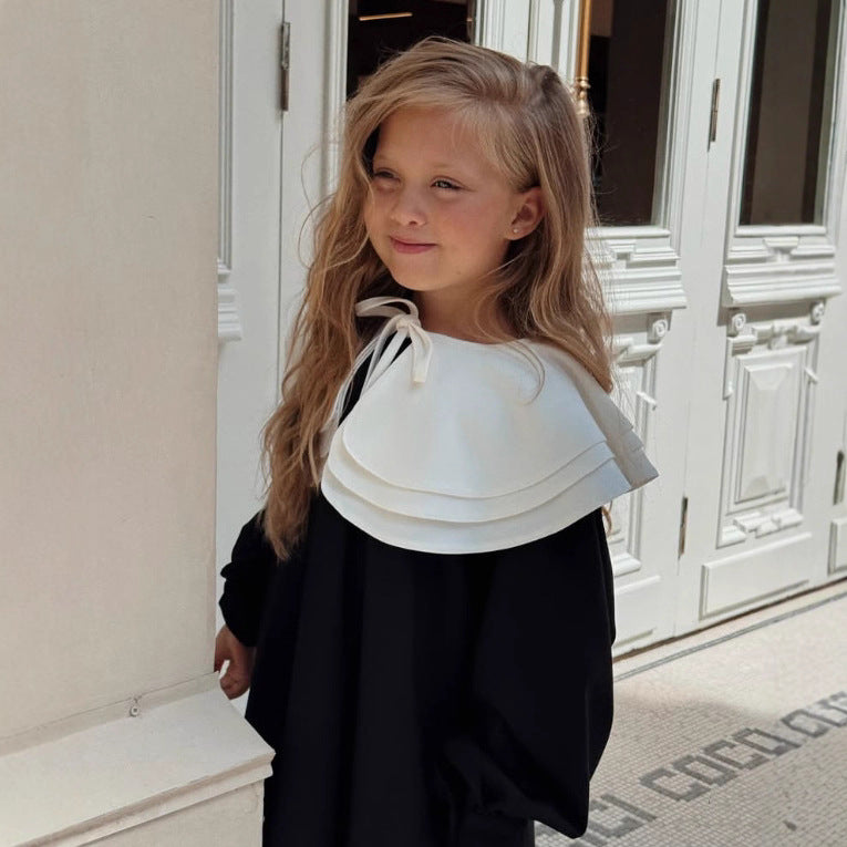 2025 INS Rusia Primavera-Otoño Niñas Algodón-Lino Cuello Muñeca Desmontable Manga Larga JK Elegante Vestido Estilo Cortesano【mh0013870】