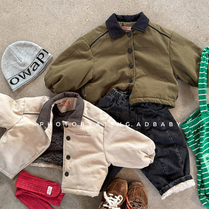 ジャケット 中綿 ボア裏地 ワークテイスト ストリート カジュアル アウター【mh0011604】