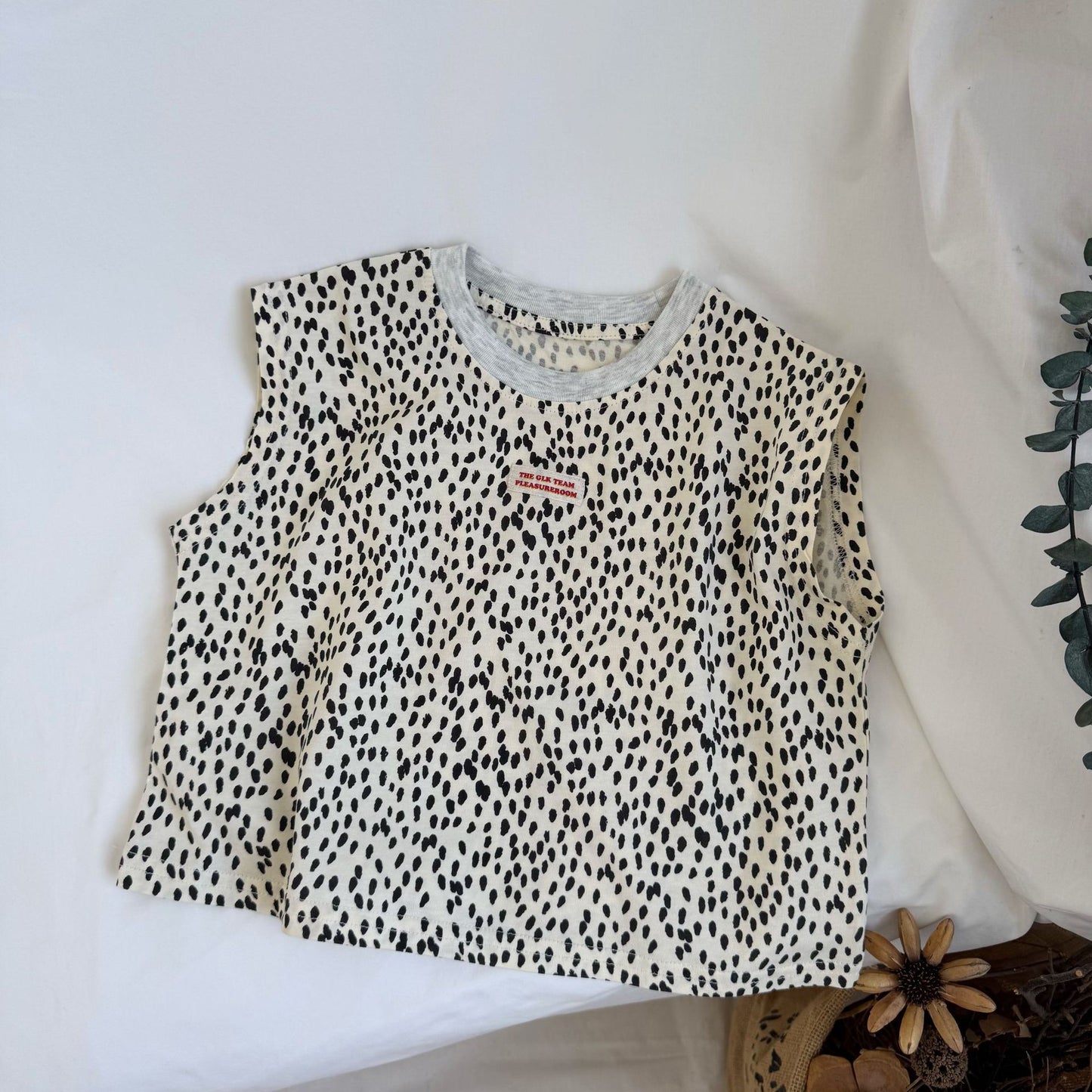 Leopard Print Round Neck Tank レオパード タンクトップ【mh0013648】