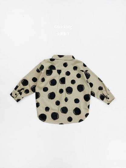 Large Polka Dot Loose Long Sleeve Shirt