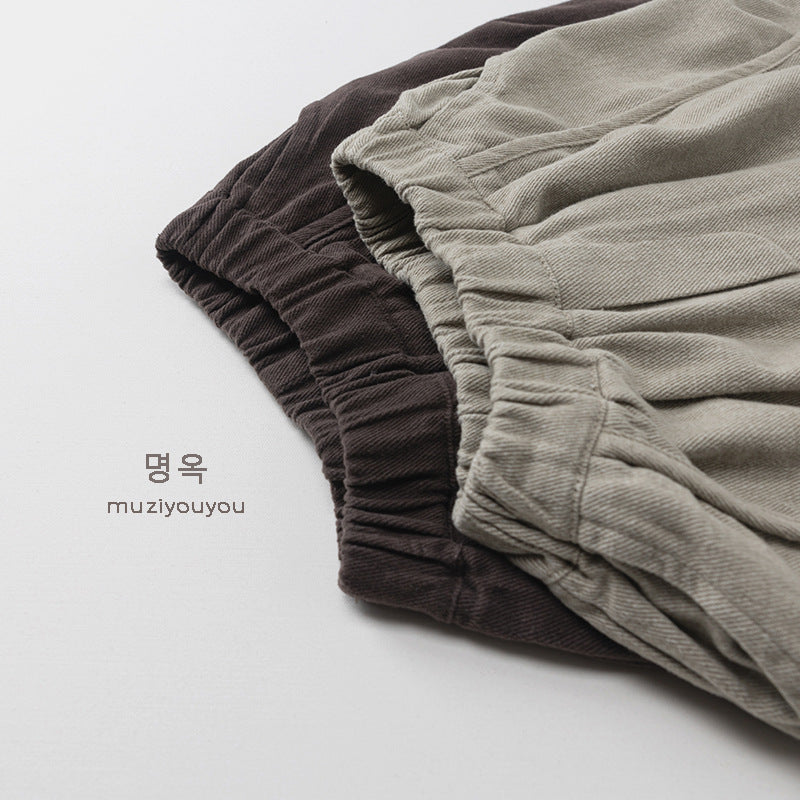 -コットンワイドテーパードパンツ【mh0010867】 - mamahalo shop - ロングパンツ・スウェットパンツ -  べビー服 - 子供服 - 男の子 - 女の子