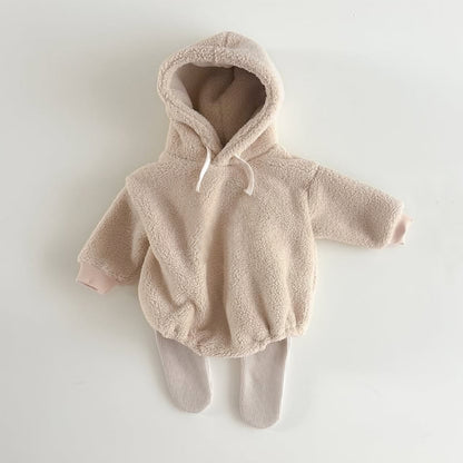 ボアロンパース フーディ カバーオール 裏起毛 シンプル アウター【mh0011629】