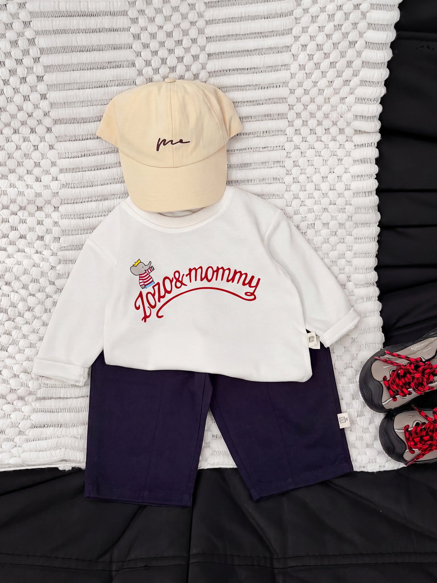 ベビー キッズ ロゴプリント ルーズ 長袖Tシャツ【mh0014004】