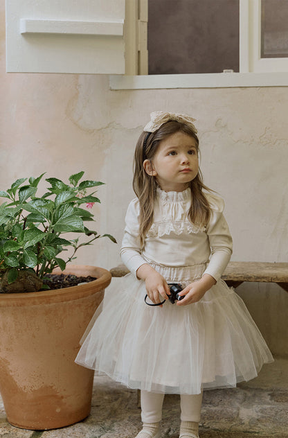 -襟元フリル長袖Tシャツ レース切り替えブラウス【mh0010832】 - mamahalo shop - 長袖Tシャツ -  べビー服 - 子供服 - 男の子 - 女の子