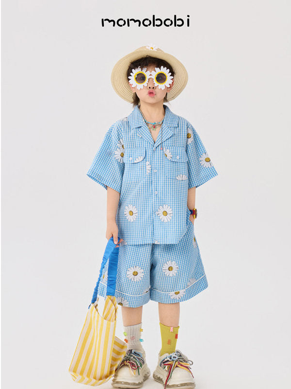 Daisy Gingham Shirt Shorts デイジー チェックシャツ ショートパンツ【mh0013007】