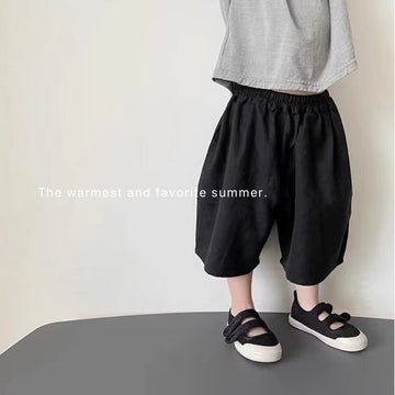 Minimalist Linen Drawstring Wide Shorts リネン ハーフパンツ【mh0013638】