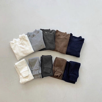 Solid Color Mock Neck Lounge Set 【mh0012701】