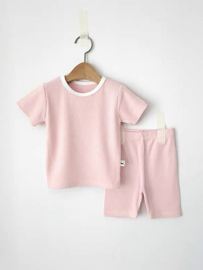 Crew Neck Short-Sleeve T-shirt Shorts Set Daily Short Sleeve T-shirt Shorts Set [mh0013277]