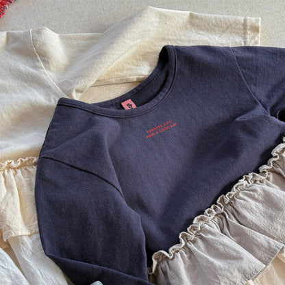 -フリル裾リブ長袖Tシャツチュニックカットソー【mh0010803】 - mamahalo shop - 長袖Tシャツ -  べビー服 - 子供服 - 男の子 - 女の子