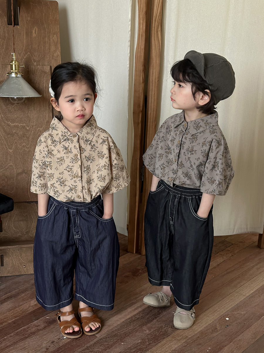 Stitch Contrast Denim Cropped Pants ステッチ クロップドパンツ【mh0013469】