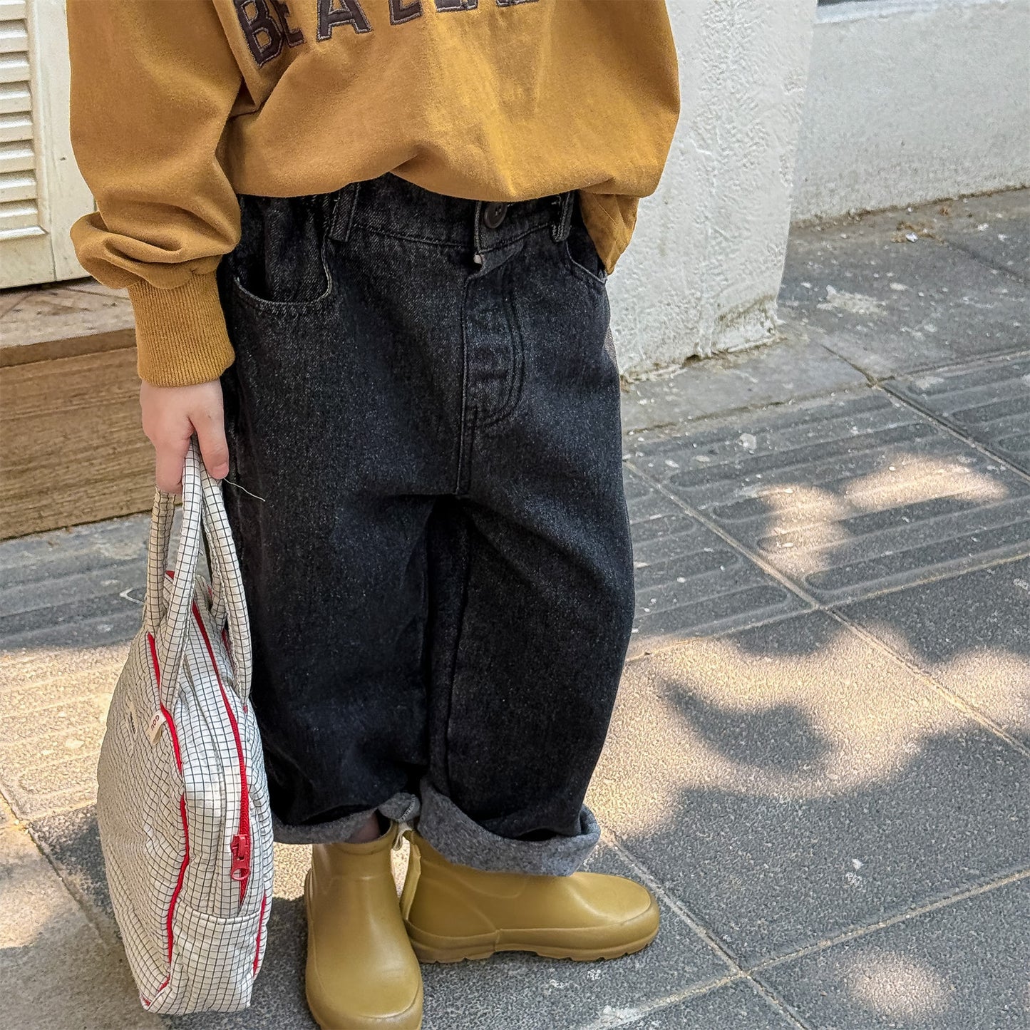 -キャラクタープリントポケットデニムパンツ ワイドパンツ【mh0010808】 - mamahalo shop - デニムパンツ -  べビー服 - 子供服 - 男の子 - 女の子