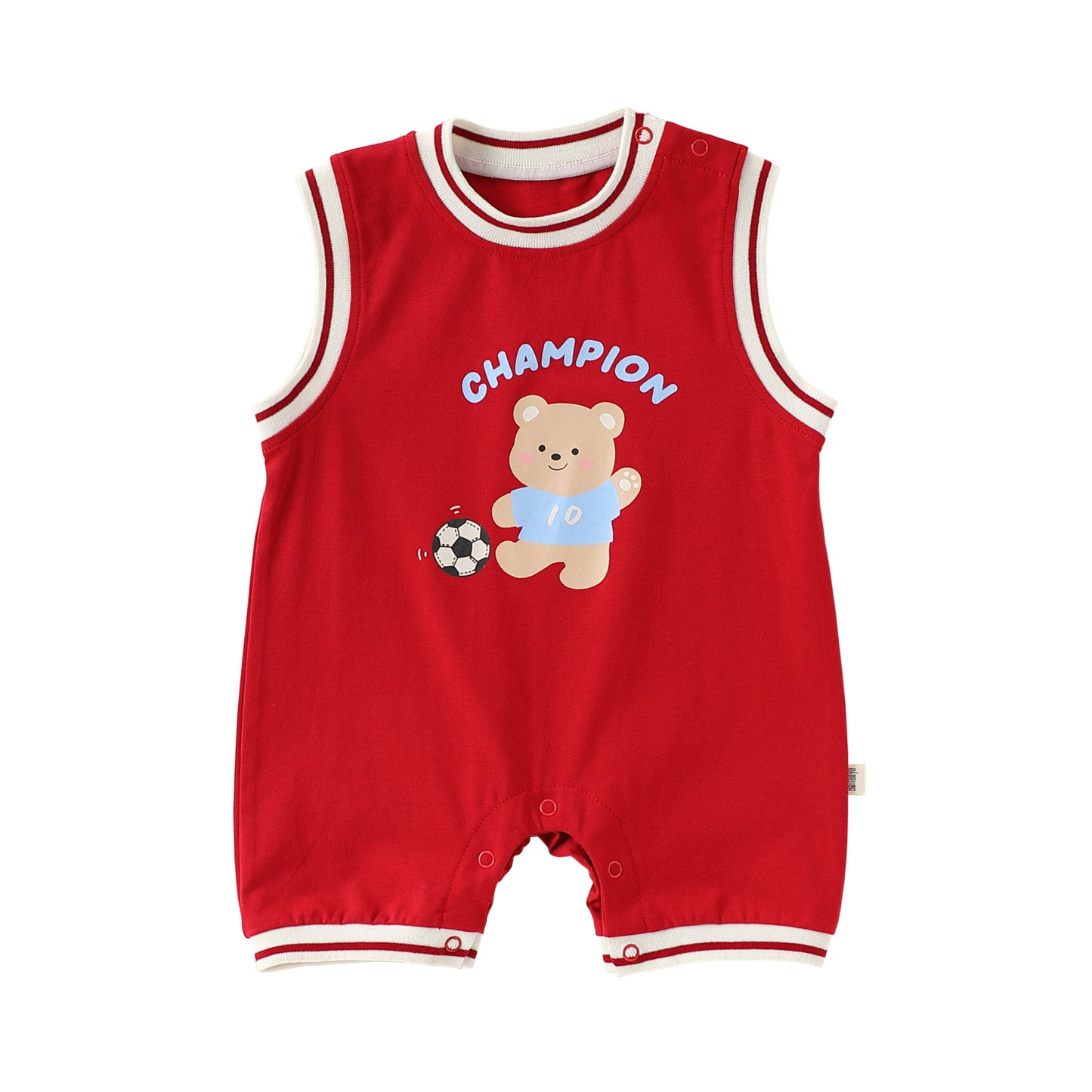Sleeveless Athletic Bear Romper ナンバリング ノースリーブロンパース【mh0013505】