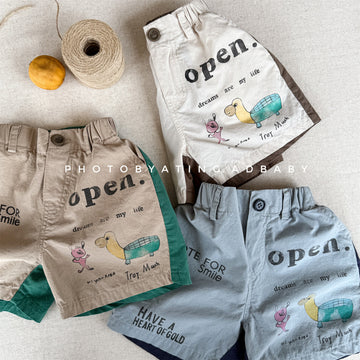 Graphic Letter Print Shorts プリント ショートパンツ【mh0013220】