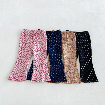 Kids Leopard Print Dot Flare Pants [mh0014035]