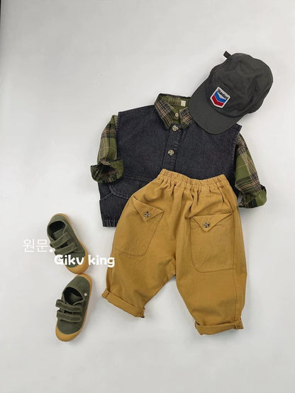 キッズ フラップポケット ルーズ ロングパンツ【mh0014599】