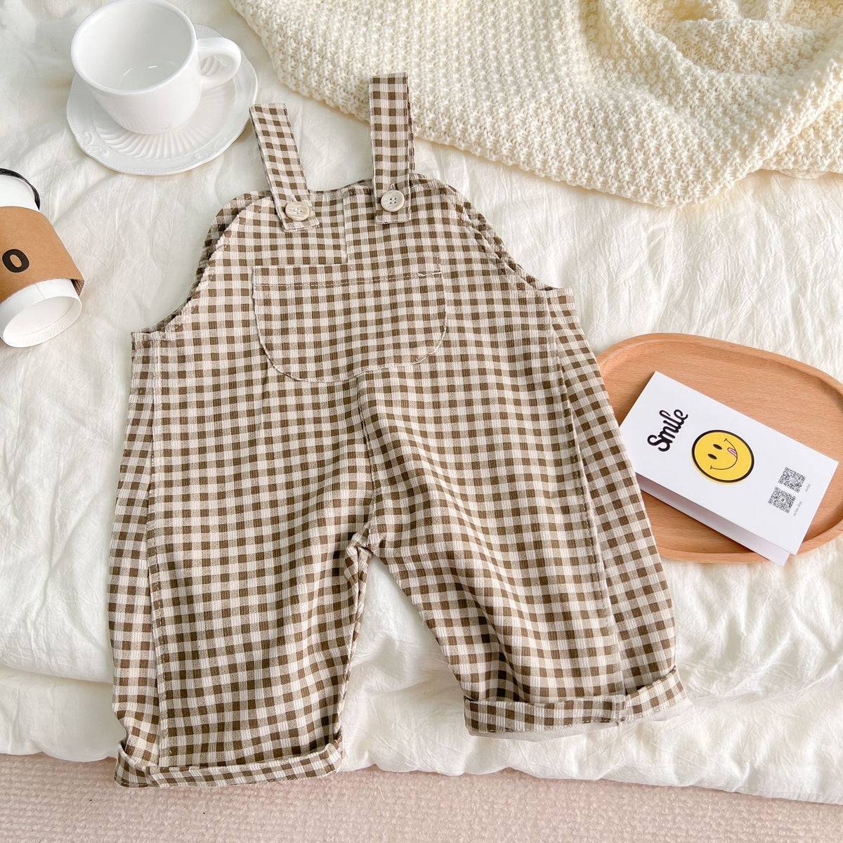 Baby Corduroy Check Pocket Overalls [mh0000591]