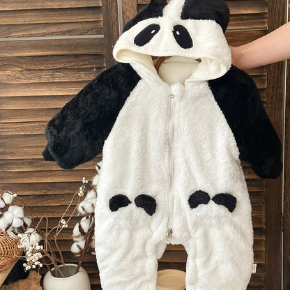 アウタージャンプスーツ パンダコスチューム ボア 中綿 厚手 フード付【mh0011693】