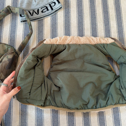 パッチワークベスト 裏ボアフリース スタンドカラー【mh0011920】