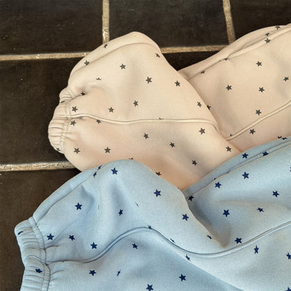 裏ボアスウェットパンツ 星スタープリント 暖パン ジャージ【mh0011907】