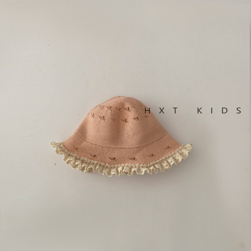 Sombrero tipo pescador calado con encaje para niños【mh0001869】