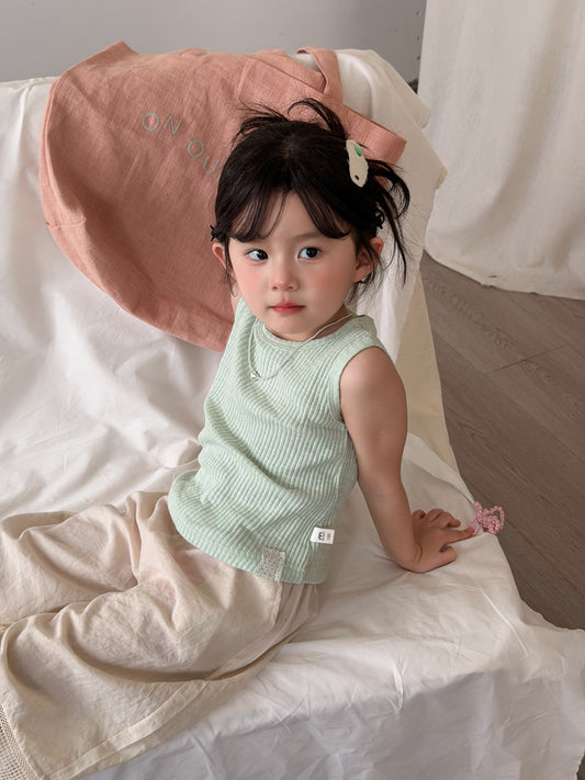 Cotton Ribbed Sleeveless Shirt