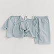 Light blue three-piece set (cardigan + vest + pants)