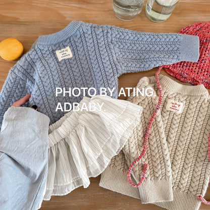 ケーブル編みクルーネックセーター【mh0010906】