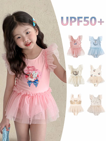 UPF50 Plus Printed Tulle Swimsuit プリント チュール 水着【mh0012592】