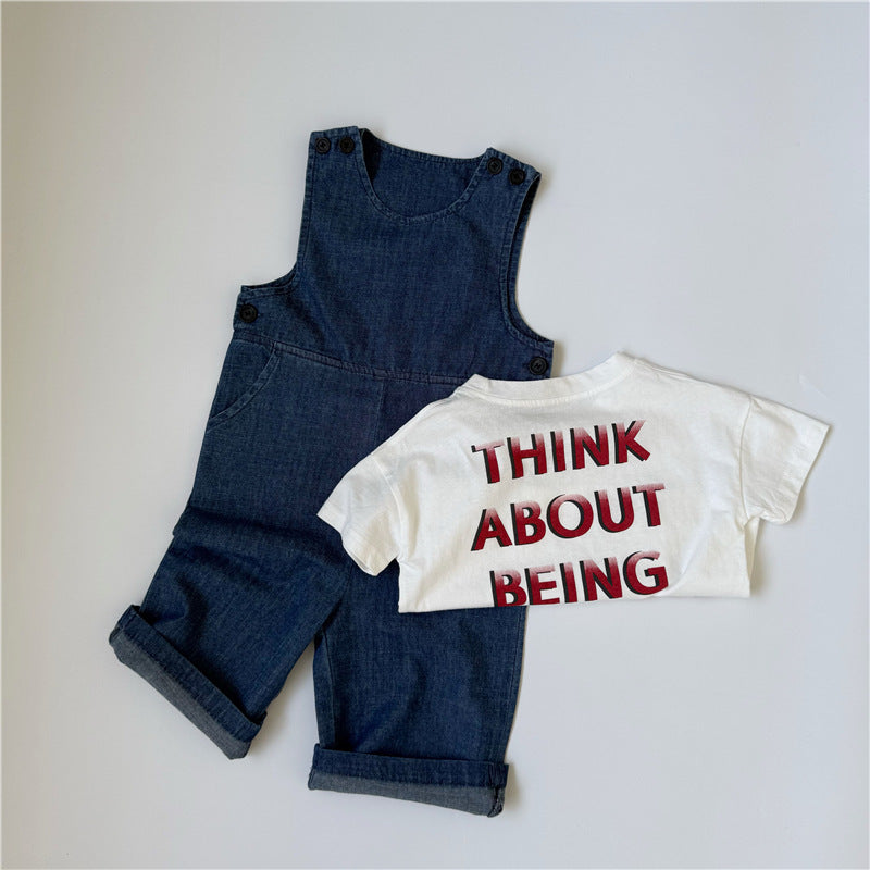 Denim Shoulder Button Jumpsuit デニム ノースリーブジャンプスーツ【mh0013649】