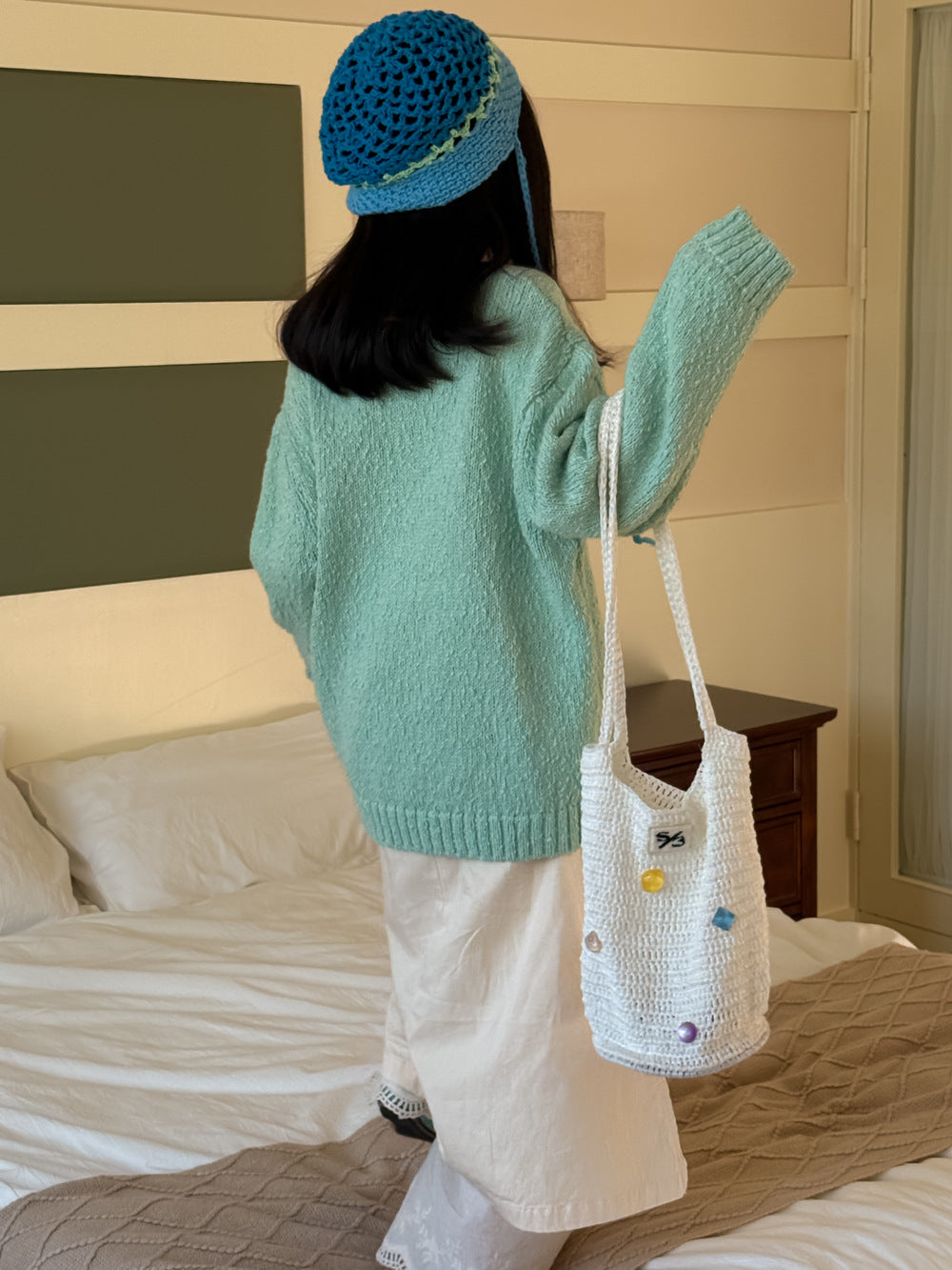 -ライトミントニットプルオーバー/スリットロングスカートドッキングパンツ【mh0010936】 - mamahalo shop - 長袖セットアップ -  べビー服 - 子供服 - 男の子 - 女の子