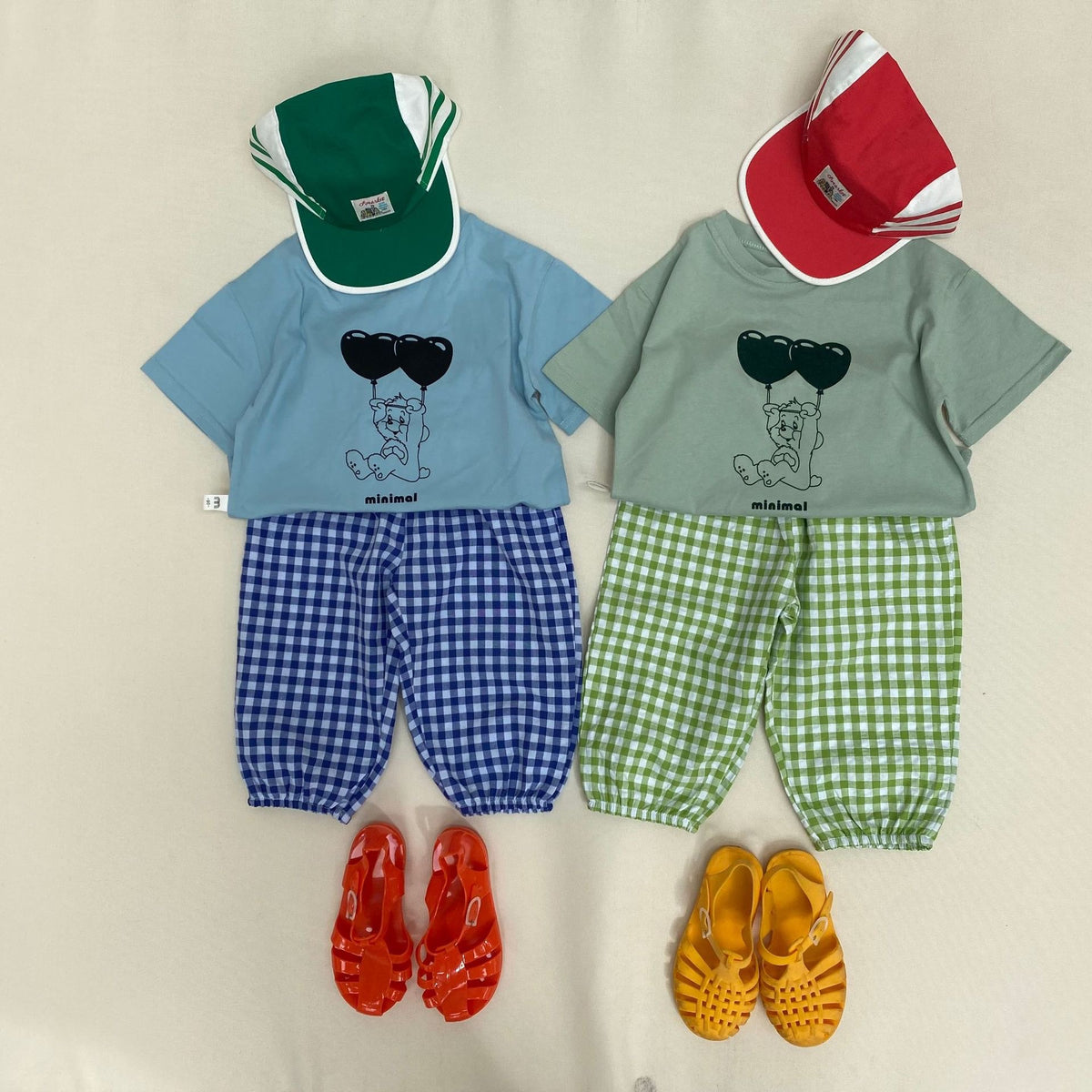 Pantalones holgados de verano a cuadros para niños [mh0000865]