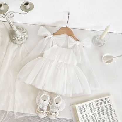 -ベビーロンパース チュチュチュール リボン スカートボディスーツ ドレスロンパース パーティ お出かけ【mh0004466】 - mamahalo shop - ノースリーブロンパース -  べビー服 - 子供服 - 男の子 - 女の子