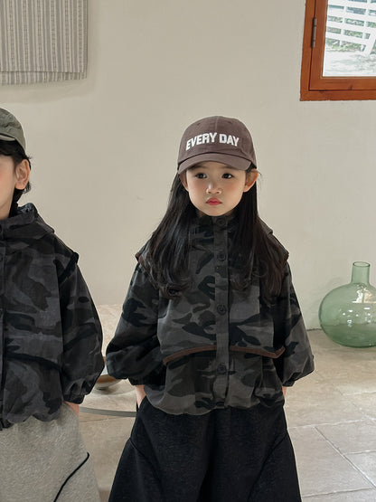 Kids' Camouflage Hooded Blouson Jacket【mh0014779】