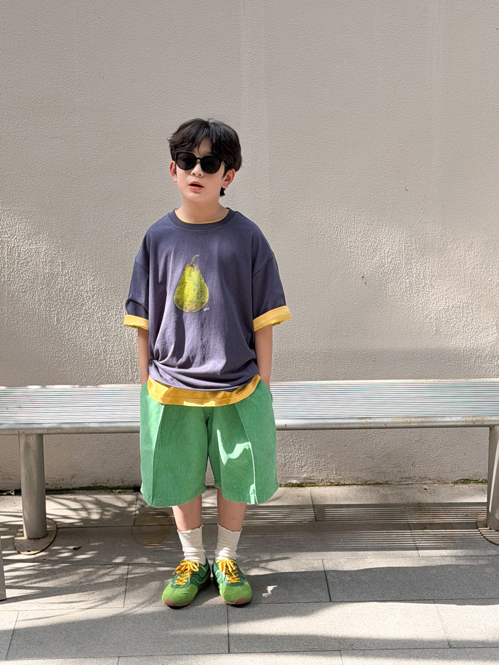 Pear Graphic Cotton Tee 洋梨 プリント半袖Tシャツ【mh0013525】