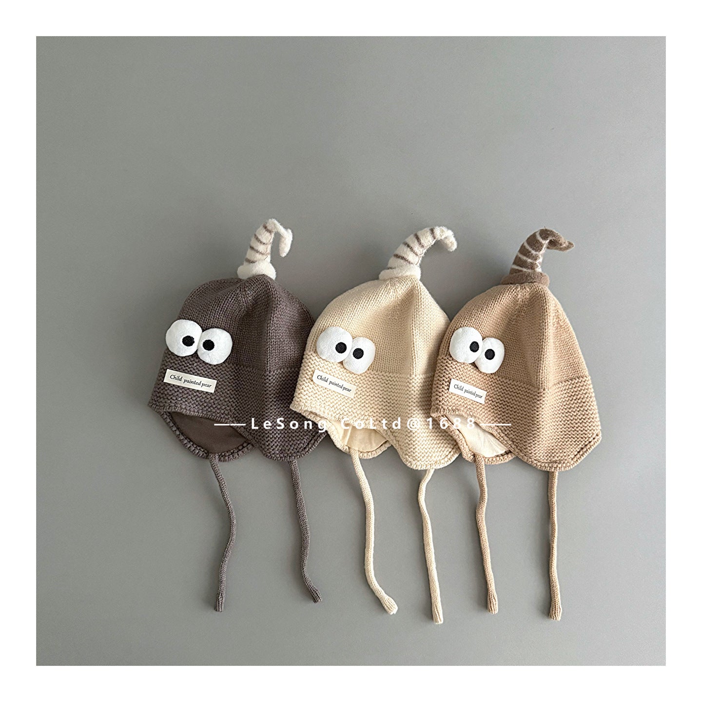 ベビー帽子 アイボール 目玉ワッペン ニットキャップ【mh0011826】