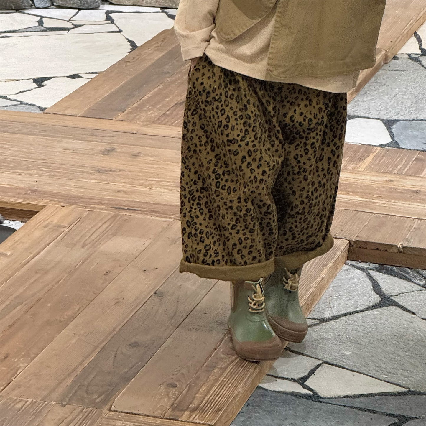 レオパード柄ワイドデニムパンツ【mh0010904】