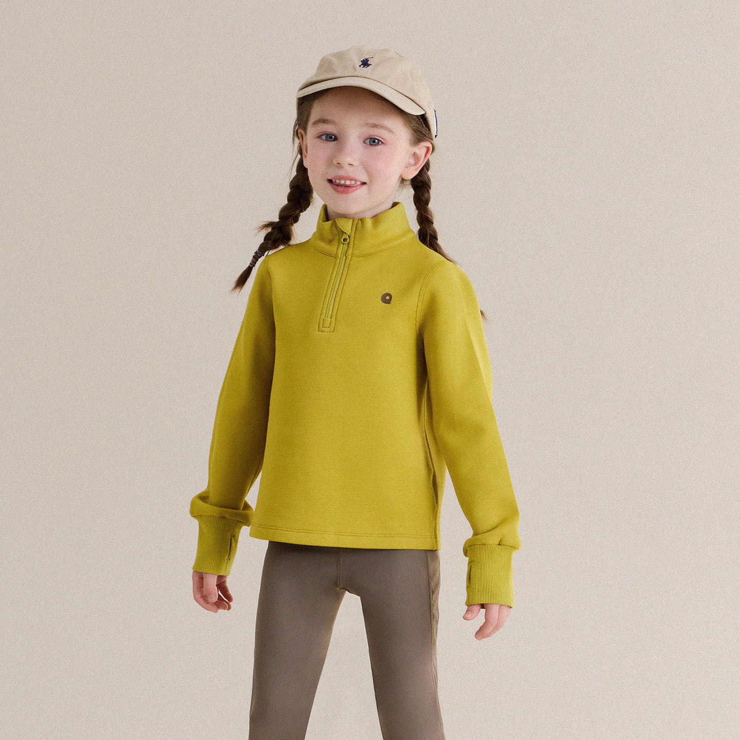 Kids' Junior Stand-Collar Half-Zip Long-Sleeve Sweatshirt [mh0013985]