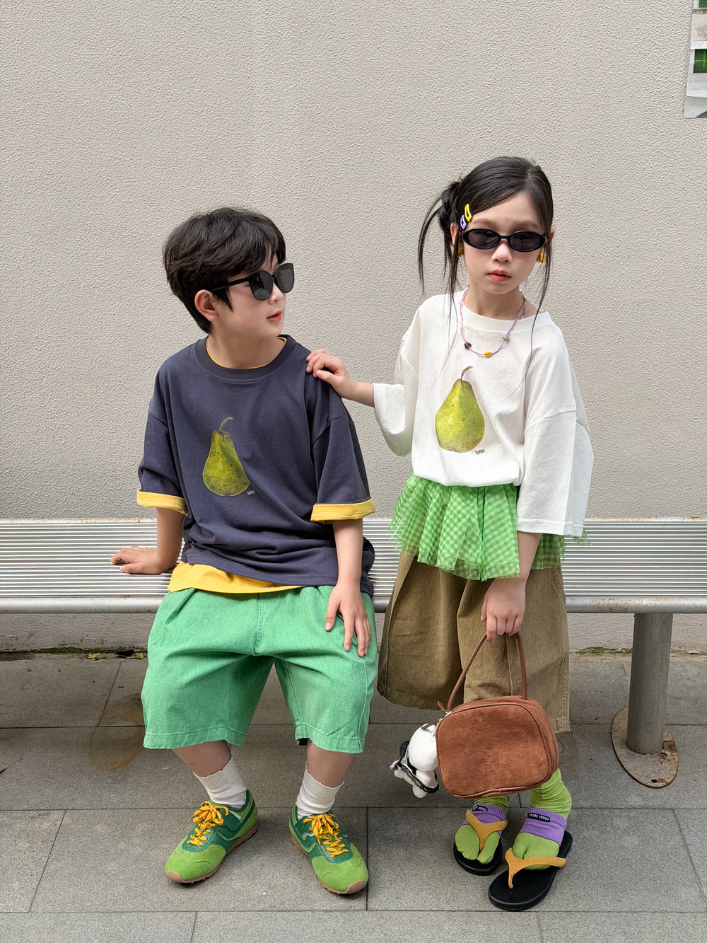 Pear Graphic Cotton Tee 洋梨 プリント半袖Tシャツ【mh0013525】