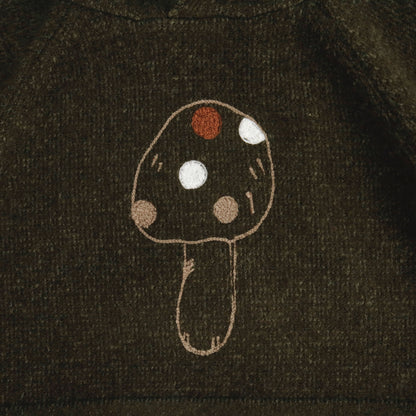 ニットフーディ きのこ フード付き パーカー プルオーバー【mh0011780】