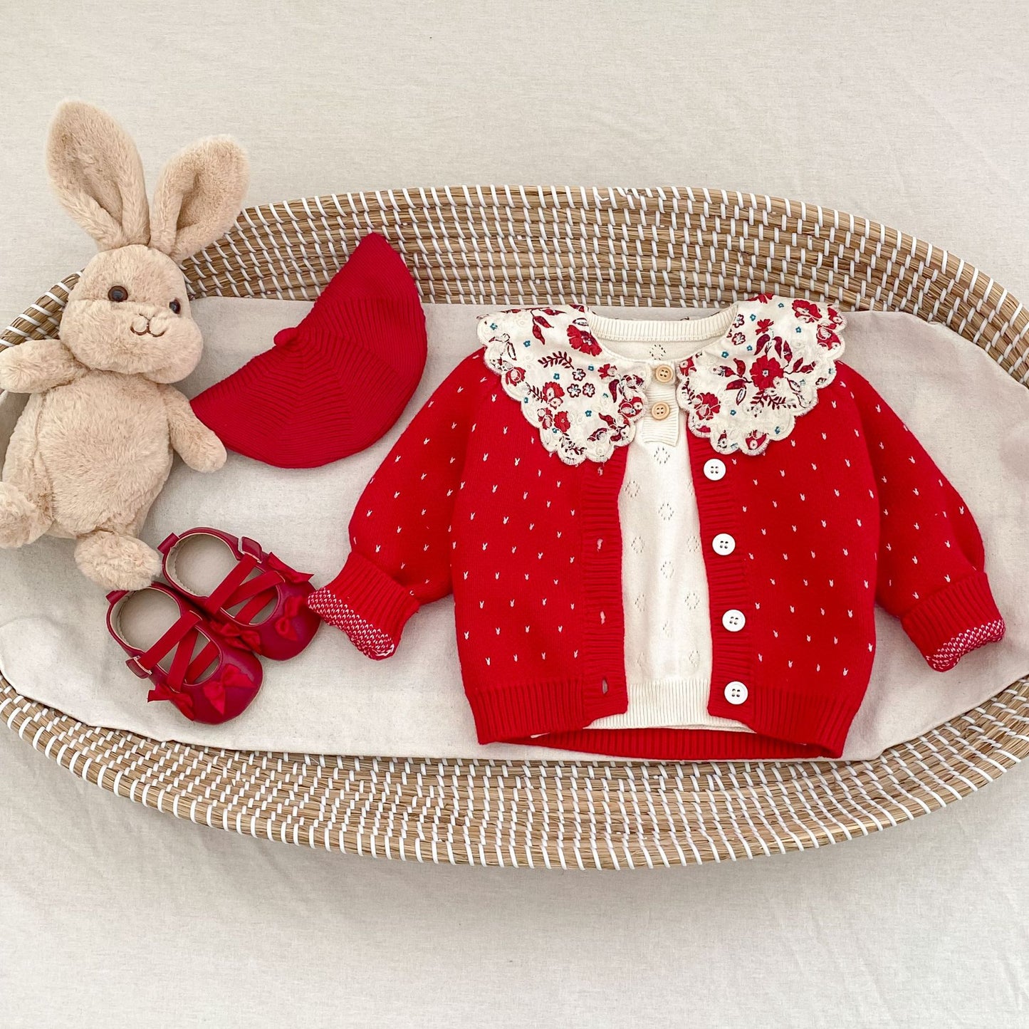 -水玉いちごドット長袖カーディガンジャケット【mh0010505】 - mamahalo shop - カーディガン・パーカー -  べビー服 - 子供服 - 男の子 - 女の子