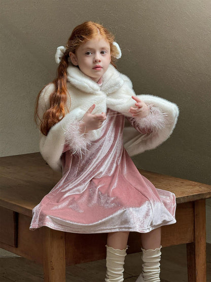 Boa cape, fur bolero, eco-fur party poncho [mh0011753]