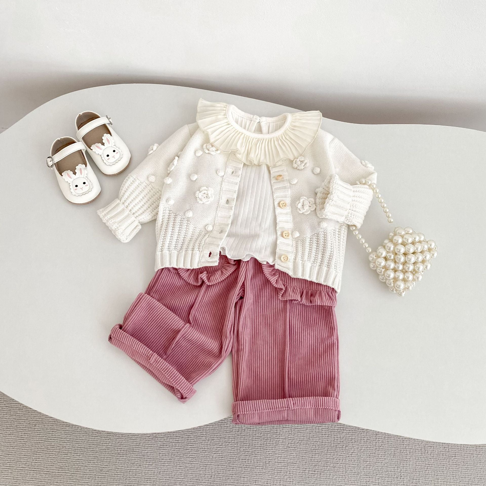 -かぎ編みフラワーニットカーディガン【mh0010846】 - mamahalo shop - カーディガン・パーカー -  べビー服 - 子供服 - 男の子 - 女の子